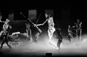 Kriegsszene aus dem neuen Ludwig2-Musical in Füssen. Foto: Archiv