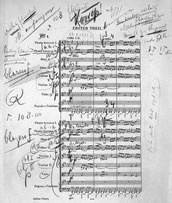 „Nicht zu langsam“: Mengelbergs Dirigierpartitur der „Matthäus-Passion“ mit handschriftlichen Eintragungen. 