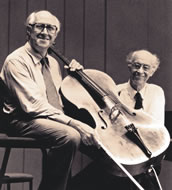 In dieser Besetzung keine Falschspieler: Rudolf Serkin (re.) mit Mstislav Rostropovich. Foto: nmz-Archiv/DG-Steiner