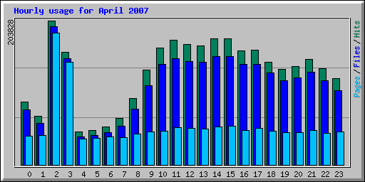Hourly usage for April 2007